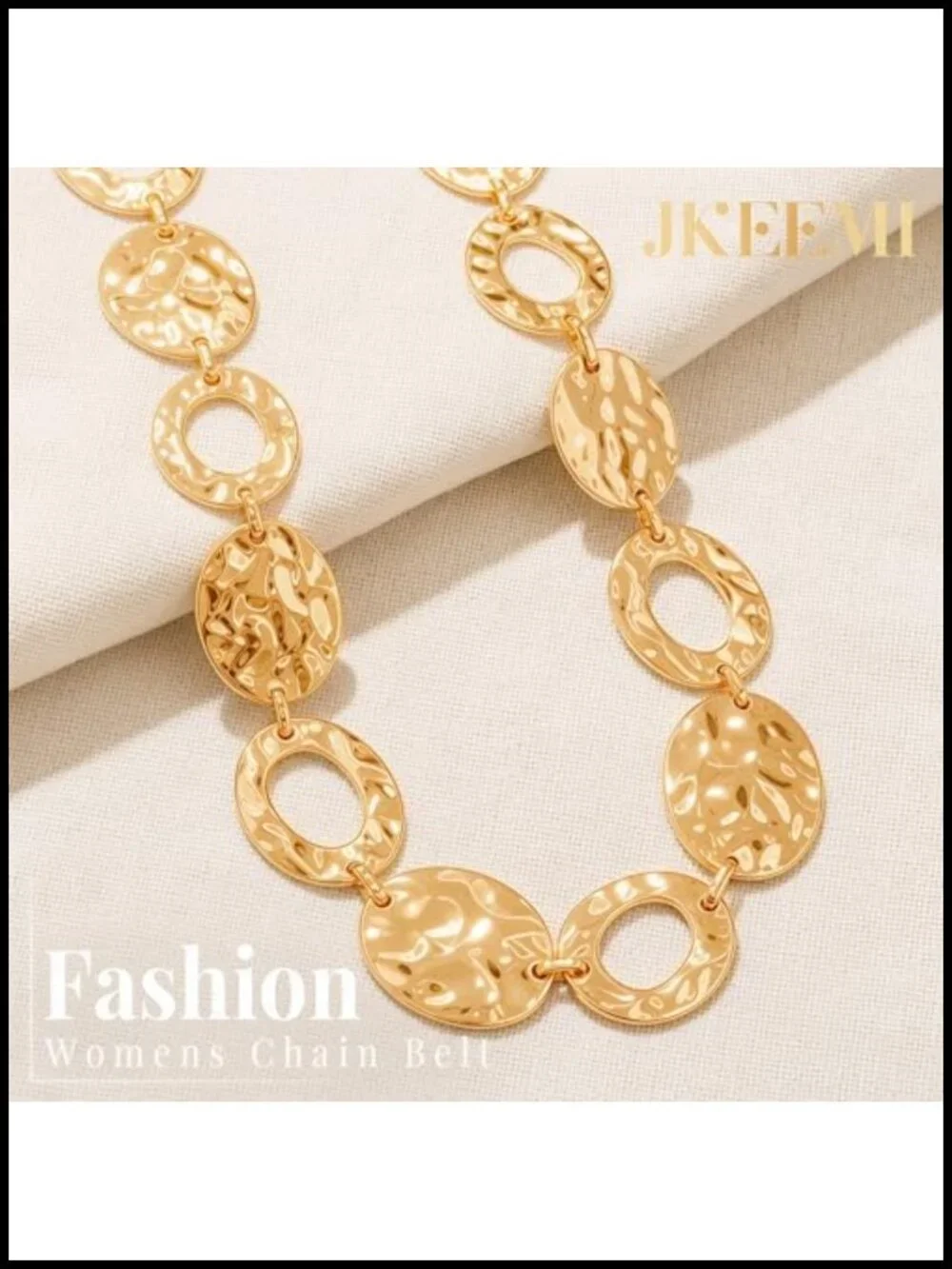 Metal Chain Belt Adjustable Chunky Link Waist Belt for Dresses Jeans